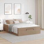 vidaXL Cadre de lit avec matelas Cappuccino 140 x 200 cm Faux cuir