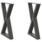 vidaXL Pieds de table à manger 2 pièces Anthracite 50 x (72-73 3) cm Acier