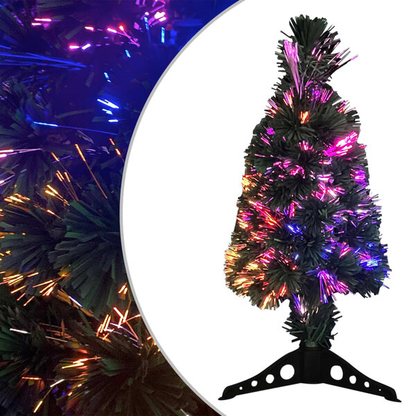 vidaXL Arbre de Noël artificiel mince et support et LED 64 cm fibre optique