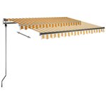 vidaXL Auvent manuel rétractable avec LED 300x250 cm Jaune et blanc