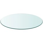 vidaXL Dessus de table ronde en verre trempé 400 mm