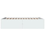 vidaXL Cadre de lit blanc 135x190 cm bois d'ingénierie