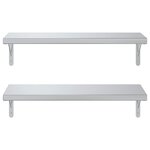 vidaXL Étagères murales 2 Pièces 75x30 cm argenté acier inoxydable