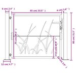 vidaXL Portail de jardin 105x80 cm acier corten conception d'herbe
