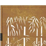 vidaXL Portail de jardin 105x205 cm acier corten design de bambou