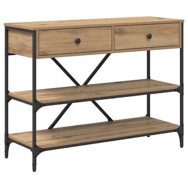 vidaXL Table console avec tiroir chêne artisanal Bois d'ingénierie