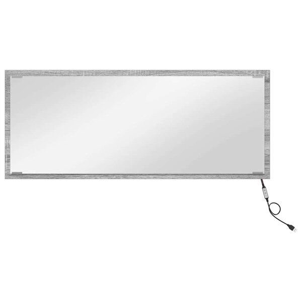 vidaXL Miroir Gris Sonoma 90 x 8 5 x 37 cm Bois d'ingénierie