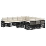 vidaXL Ensemble de canapé de jardin 12 Pièces Noir et blanc crème