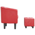 vidaXL Fauteuil cabriolet avec repose-pied rouge similicuir