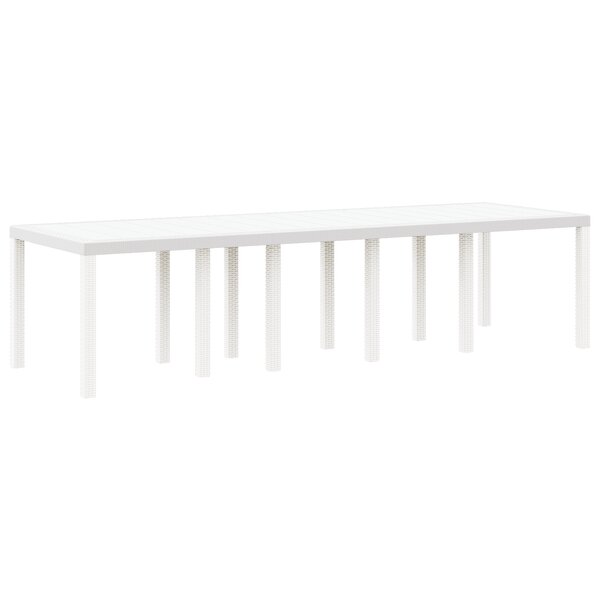 Table de Jardin vidaXL Blanche 300x100x73 cm Poly Rattan
