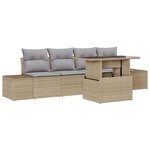 vidaXL Ensemble de canapé de jardin 5 Pièces Beige et Gris clair