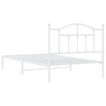 vidaXL Cadre de lit métal sans matelas et tête de lit blanc 107x203 cm