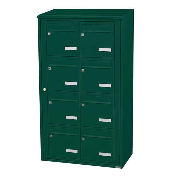 Bloc collectif Leabox  2x4  grade 3  simple face  Extérieur  fixation murale  Vert mousse RAL 6005 finition brillante