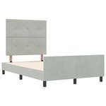 vidaXL Cadre de lit Gris clair 120x190 cm Velours