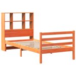 vidaXL Lit bibliothèque sans matelas cire marron 100x200cm bois massif