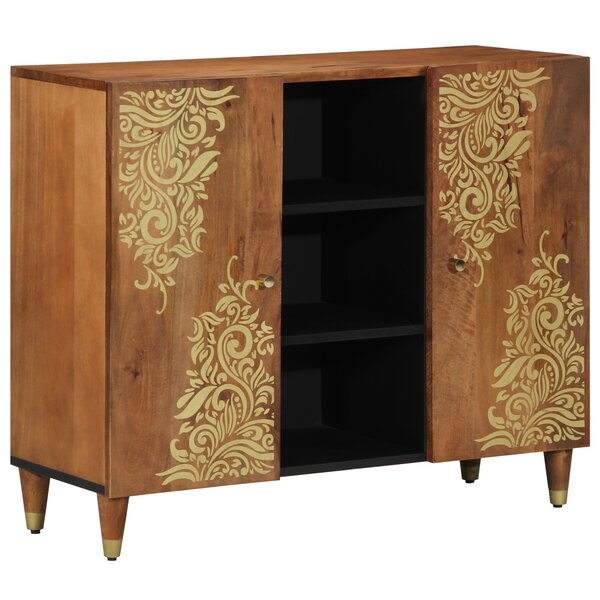 vidaXL Buffet 90x33x75 cm en bois massif de mangue