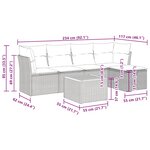 vidaXL Salon de jardin avec coussins 6 Pièces beige résine tressée