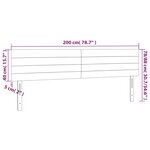 vidaXL Tête de lit à LED Gris clair 200x5x78/88 cm Velours