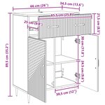 vidaXL Buffet Gris béton 66 x 34 5 x 89 5 cm Bois d'ingénierie