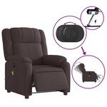 vidaXL Fauteuil de massage inclinable électrique Marron foncé Tissu