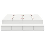 vidaXL Cadre de lit de rangement Blanc 135x190 cm
