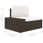 vidaXL Salon de jardin 12 Pièces avec coussins Marron Résine tressée