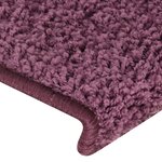 vidaXL Tapis d'escalier 15 pièces 65 x 21 x 4 cm Violet foncé Bord rectangulaire