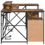 vidaXL Bureau Chêne fumé 182 x 101 x 87.5 cm Bois d'ingénierie