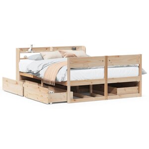 vidaXL Cadre de lit sans matelas 140x200 cm bois massif de pin