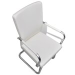 vidaXL Chaises à manger cantilever lot de 4 blanc similicuir