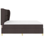 vidaXL Lit à ressorts avec matelas Marron foncé 200 x 200 cm tissu