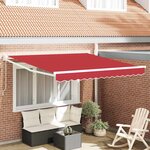 vidaXL Auvent Rétractable Rouge 350 x 250 cm tissu