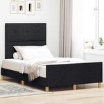 vidaXL Cadre de lit avec tête de lit Noir 120 x 200 cm tissu