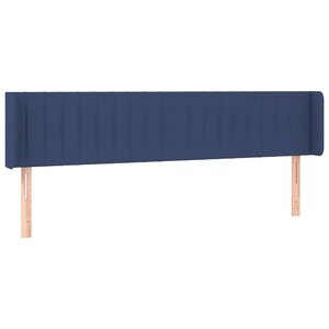vidaXL Tête de lit avec oreilles Bleu 183x16x78/88 cm Tissu