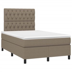 vidaXL Sommier à lattes de lit avec matelas taupe 120x190 cm tissu