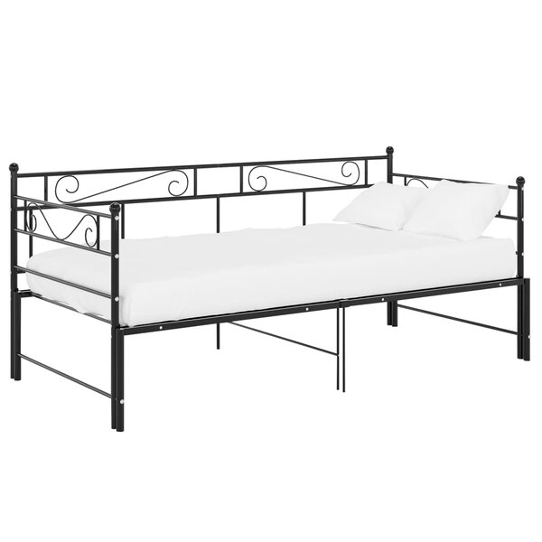vidaXL Cadre de canapé-lit extensible sans matelas Noir Métal 90x200cm