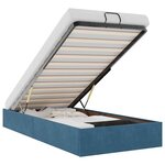 vidaXL Cadre de lit ottoman sans matelas bleu foncé 90x190 cm velours