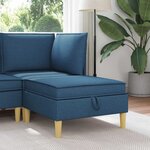 vidaXL Pouf avec Rangement Bleu Tissu