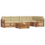 vidaXL Ensemble de canapés d'extérieur 6 Pièces Naturel et Beige