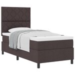 vidaXL Lit à ressorts avec tête de lit Marron foncé 100 x 200 cm tissu