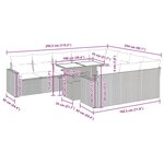 vidaXL Ensemble de canapés de jardin 11 Pièces et coussins rotin acacia
