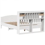 vidaXL Lit bibliothèque sans matelas blanc 160x200 cm bois pin massif
