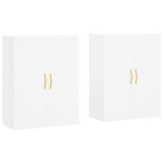 vidaXL Armoires murales 2 Pièces blanc 69 5x34x90 cm