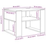 vidaXL Table basse Blanc 66 x 53 x 45 cm Bois d'ingénierie