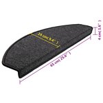vidaXL Tapis d'escalier 10 pièces 65 x 24 x 4 cm Anthracite Demi-rond Grand