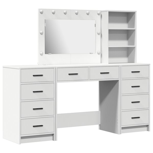 Buffet vidaXL Ensemble de 3 Blanc Bois d'ingénierie Buffet