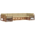 vidaXL Ensemble de canapés d'extérieur 7 pc Naturel et Beige