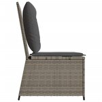 vidaXL Canapé inclinable de jardin avec coussins gris résine tressée