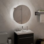 vidaXL Armoire de salle de bain miroir rond et LED Chêne 40x40x17 5 cm
