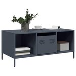vidaXL Table basse anthracite 101 5x50x43 5 cm acier laminé à froid